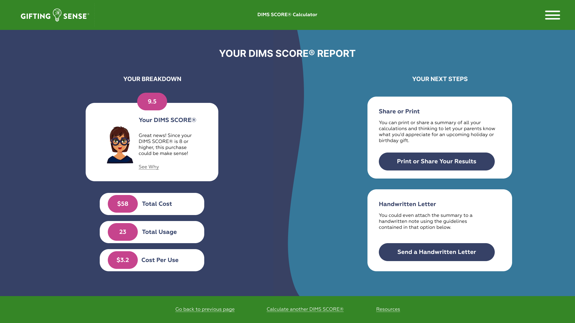 Total Cost Doesn’t Impact a DIMS SCORE®!